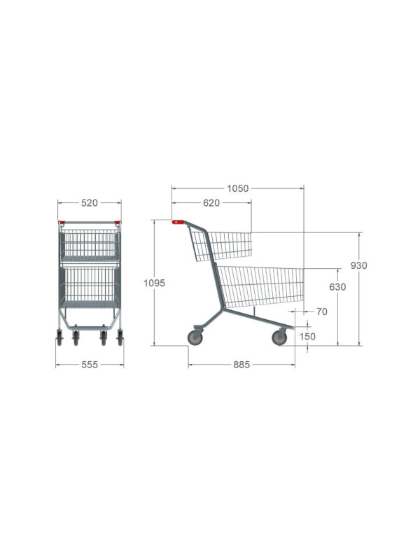 Carrinho de Supermercado 160 litros